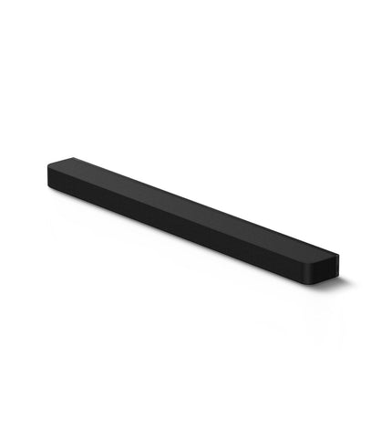 Black Sony HT-A8000 soundbar with sleek design, featuring multiple speaker drivers and modern audio technology.