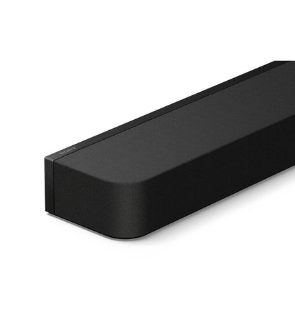 Black Sony HT-A8000 soundbar with sleek design, featuring multiple audio ports and a modern look for home theater systems.
