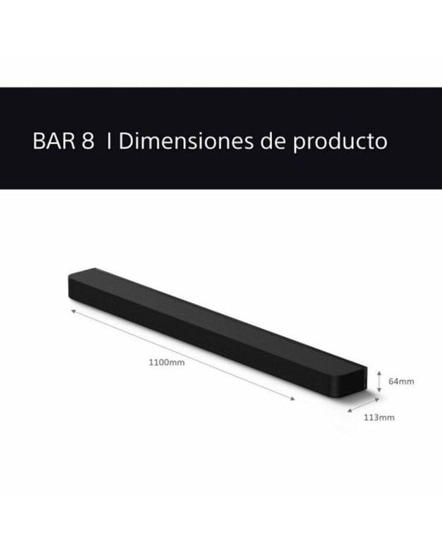 Sony HT-A8000 black soundbar for home audio, featuring sleek design and multiple speaker drivers for immersive sound.