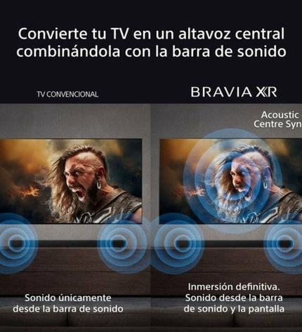 Sony BRAVIA soundbar in black, sleek audio device with control buttons and LED display for enhanced TV sound quality.