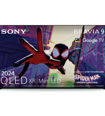 Sony K85XR90PAEP 85-inch 4K Ultra HD QLED Smart TV displaying vibrant home screen with slim black bezel and sleek design.