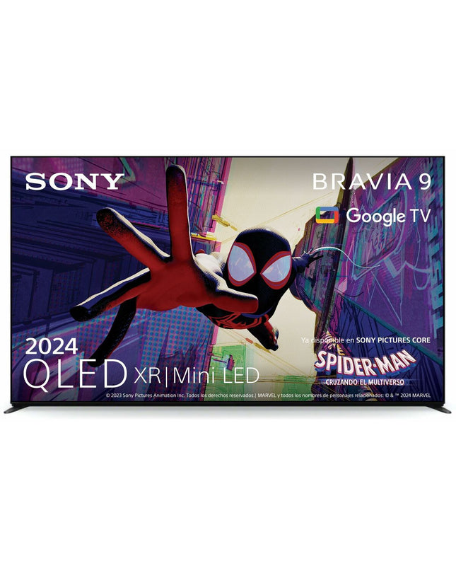 Sony K85XR90PAEP 85-inch 4K Ultra HD QLED Smart TV displaying vibrant home screen with slim black bezel and sleek design.
