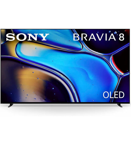 Sony K77XR80 4K Ultra HD OLED Smart TV displaying vibrant images on a sleek 77-inch screen.
