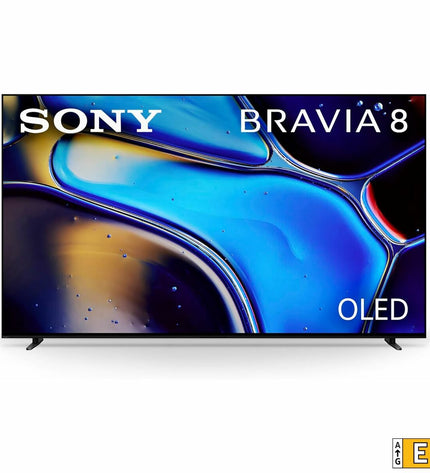 Sony K77XR80 77-inch 4K Ultra HD OLED Smart TV displaying vibrant colors on a sleek screen in a modern living room.