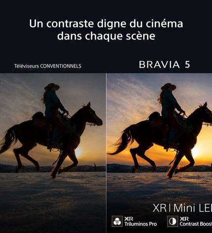 Sony K75XR55BP 75-inch 4K Ultra HD LED Smart TV with HDR Dolby Vision and QD Mini LED technology, sleek modern design.