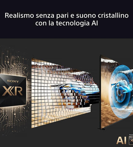 Sony K98XR55BP Smart TV displaying vibrant images on a sleek screen, ideal for home entertainment and video streaming.