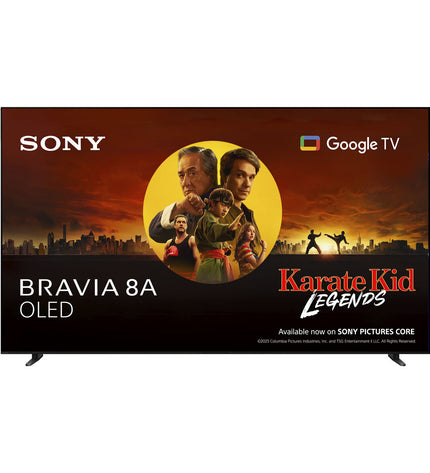 Sony K55XR8APAEP 55-inch 4K Ultra HD OLED Smart TV displaying vibrant HDR visuals and sleek black frame.