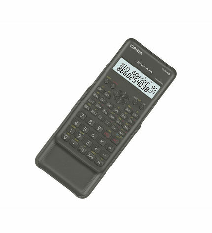 Casio FX-82 MS2 scientific calculator in dark gray plastic, ideal for office and school use, featuring multiple scientific functions.
