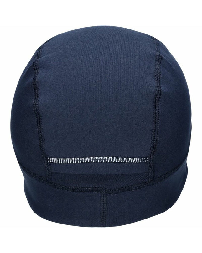 Asics winter run beanie in dark blue, designed for outdoor sports and tennis, featuring a snug fit for cold weather.