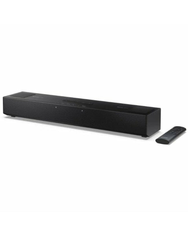 Sharp HT-SB700 black soundbar for home audio and hi-fi systems, with sleek design and multiple audio input options.