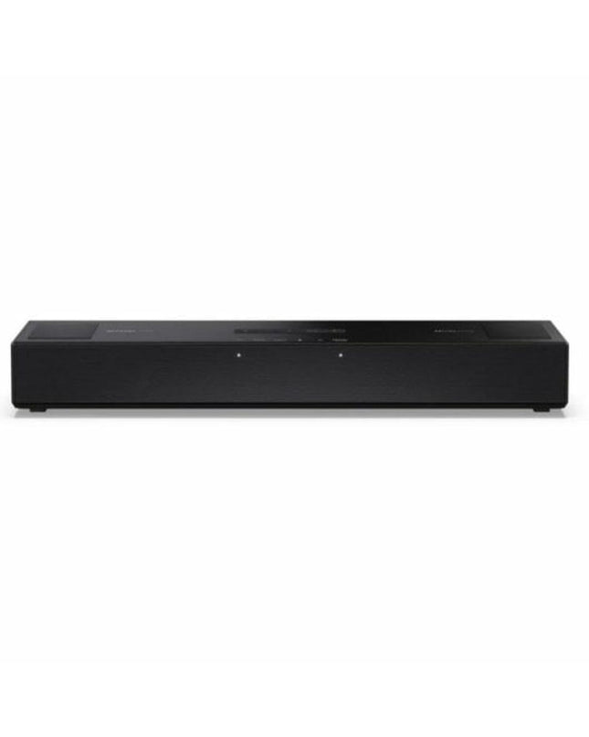 Sharp HT-SB700 black soundbar with sleek design, audio controls, and connection ports visible in the image.