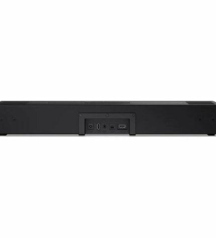 Sharp HT-SB700 black soundbar with sleek design, featuring multiple audio ports and control buttons on the front.