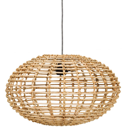 Pumpkin pendant lamp natural rattan
