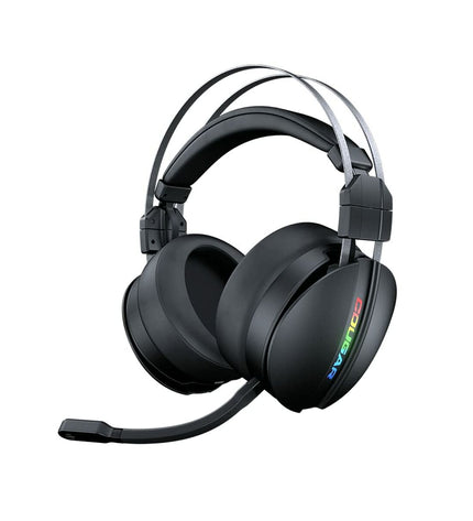 Cougar Omnes Essential gaming headset with microphone, black over-ear headphones for consoles, plug and play electronic gaming gear.