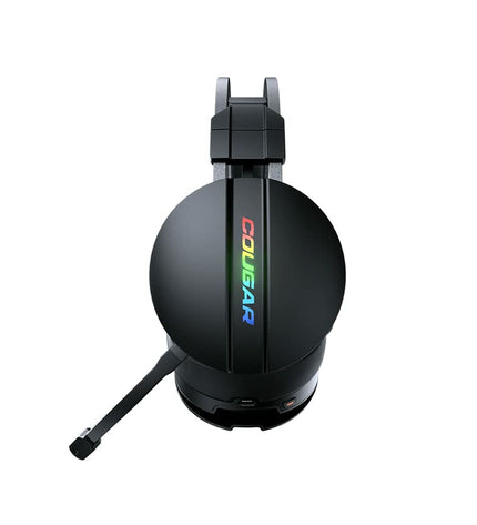 Cougar Omnes Essential gaming headset with microphone, black electronic headset for plug-and-play consoles and gaming sessions.