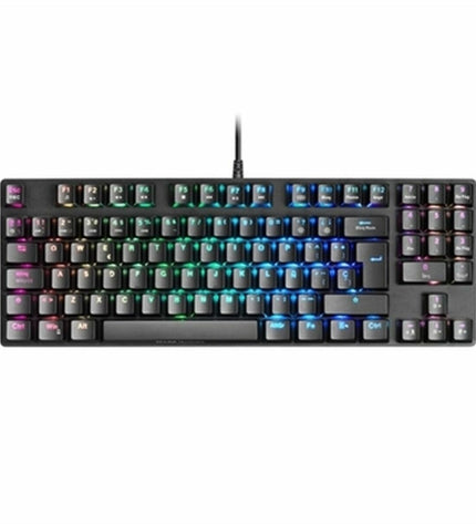 Mars Gaming MKREVO PRO LED RGB gaming keyboard with backlit keys and sleek design, perfect for gaming setups.