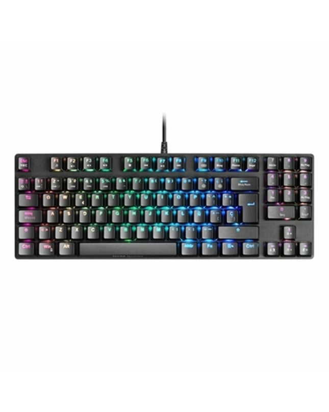 Mars Gaming MKREVO PRO LED RGB gaming keyboard with backlit keys and sleek design, perfect for gaming setups.