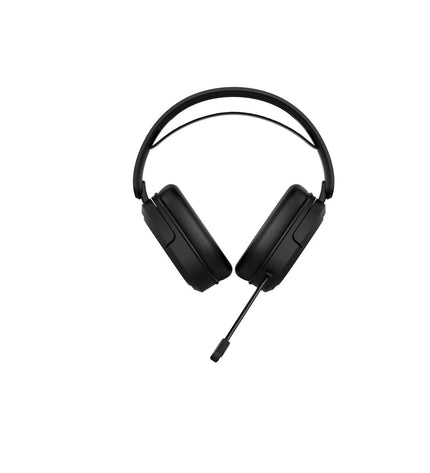 Black Asus H1 wireless gaming headset with microphone, designed for console gaming, featuring a sleek over-ear design and plug-and-play setup.