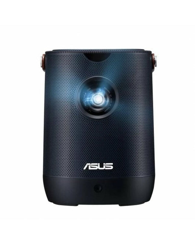 Asus L2 Full HD projector displaying a bright image on a wall, 400 lumens, 1920x1080 resolution, electronic TV and home cinema device.
