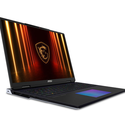 MSI laptop with sleek design, keyboard, and screen display, showcasing the MSI 9S7-182421-249 model for computing and work tasks.