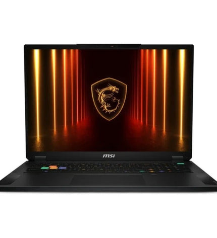 MSI laptop with calculator function, silver design, keyboard and screen visible, model 9S7-183341-040.
