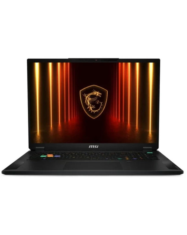 MSI laptop with calculator function, silver design, keyboard and screen visible, model 9S7-183341-040.