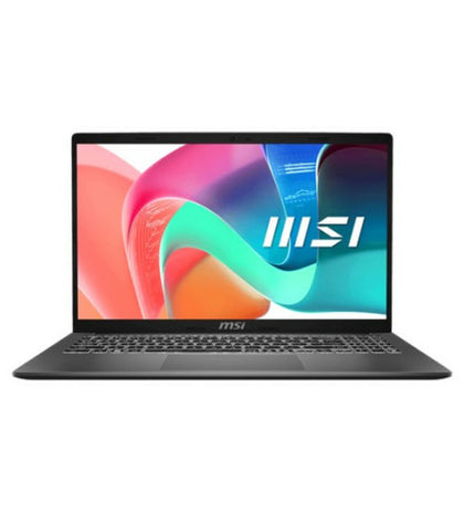 MSI 14-inch laptop with sleek design, showing keyboard and screen, model 9S7-14S111-441, brand MSI.