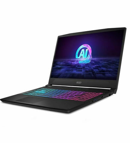 MSI HXB14WFK-209XFR 15.6-inch laptop with 16GB RAM and 512GB SSD, showing the sleek laptop with keyboard and screen.