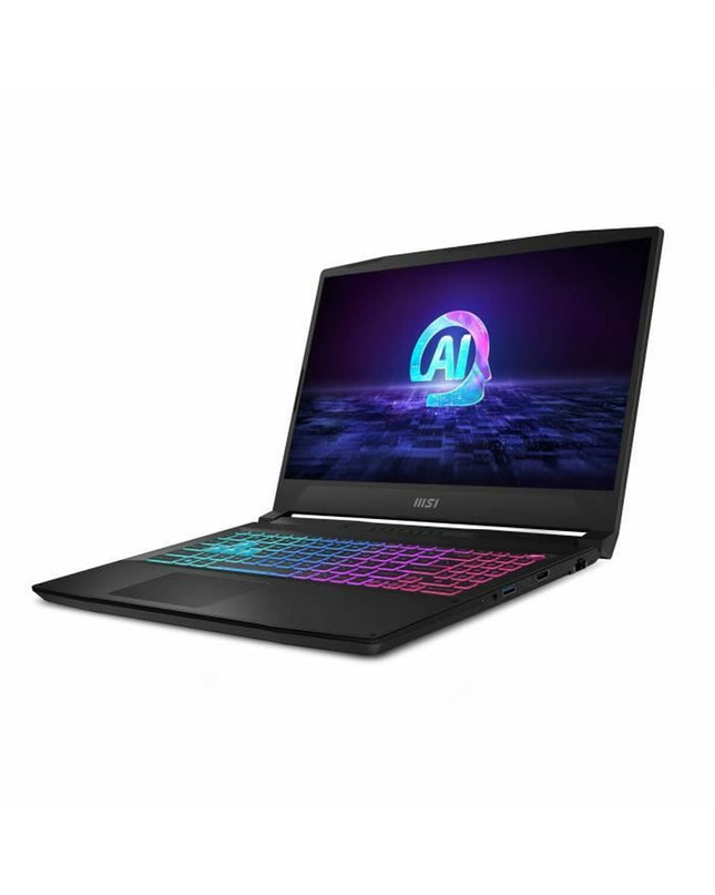 MSI HXB14WFK-209XFR 15.6-inch laptop with 16GB RAM and 512GB SSD, showing the sleek laptop with keyboard and screen.