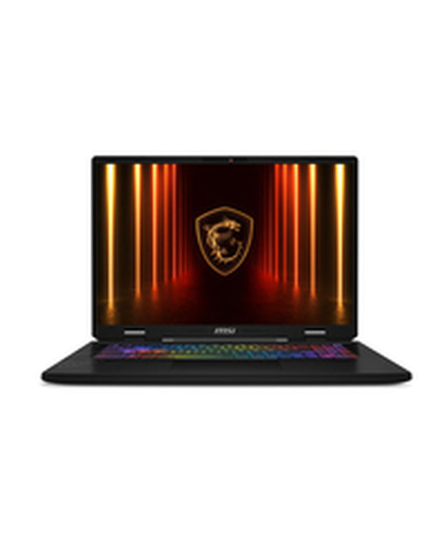 MSI 17-inch laptop with 32GB RAM and 1TB SSD, sleek design, keyboard, and screen display visible in the image.