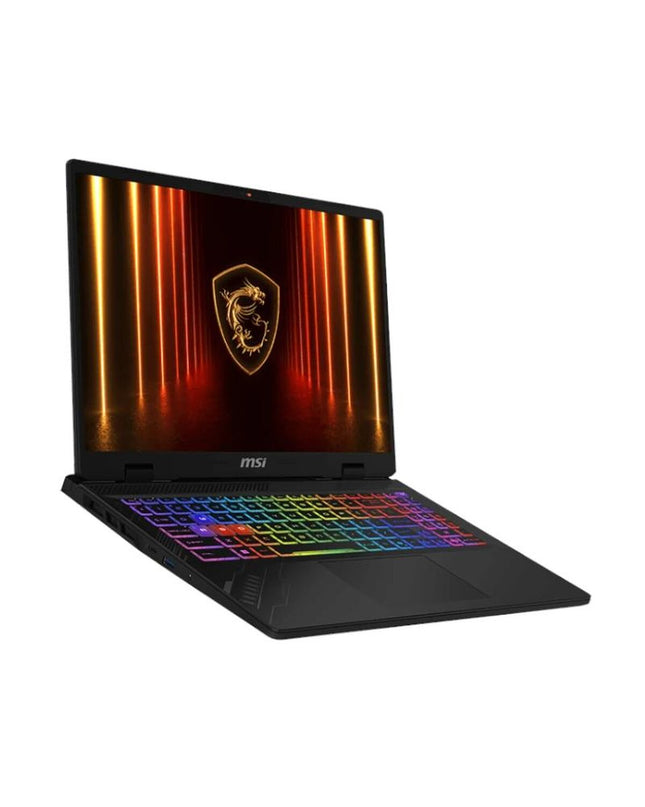MSI Crosshair 16HX AI-214XES U9 laptop with 16-inch display, 64GB RAM, 1TB SSD, and Windows 10 operating system.
