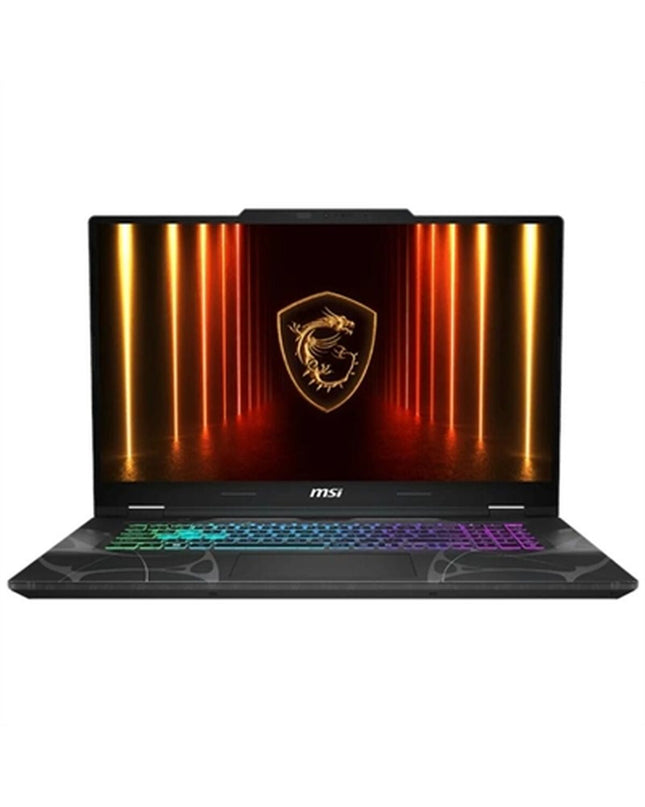 MSI 17.3-inch laptop with 32GB RAM, 1TB SSD, NVIDIA GeForce RTX 5070 graphics, shown from a side angle.