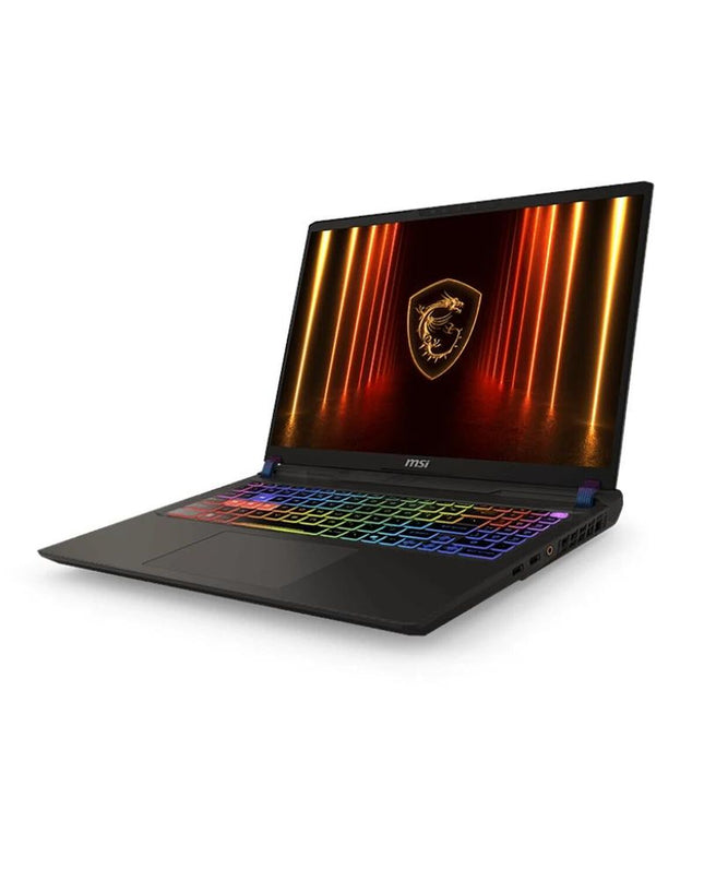 MSI Vector 16HX gaming laptop with 16-inch display, 64GB RAM, 1TB SSD, NVIDIA GeForce RTX 5090 graphics, shown open with keyboard