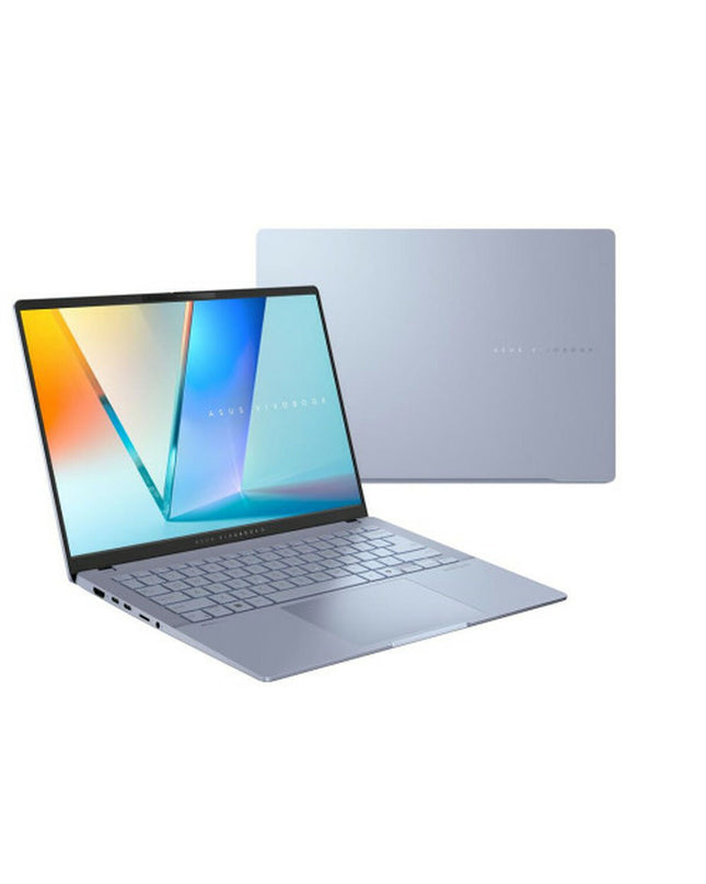 Asus 14-inch laptop with 16GB RAM and 1TB SSD, shown in a sleek design with keyboard and screen visible.