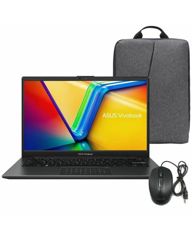 Asus VivoBook 14 S1404 laptop with 14-inch display, 16GB RAM, and 512GB SSD, shown from a front angle with keyboard visible.