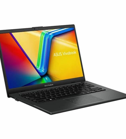 Asus VivoBook 14 S1404 laptop with 14-inch display, 16GB RAM, and 512GB SSD, shown open with keyboard and screen visible.