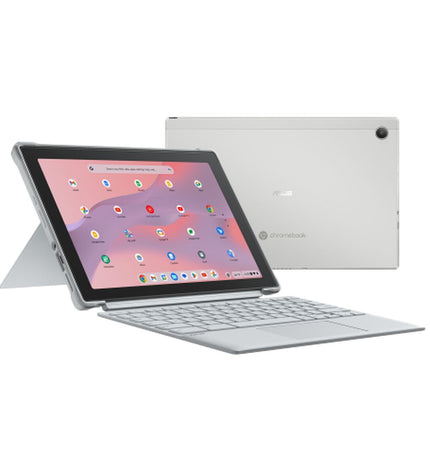Asus CM30 detachable laptop with 8 GB RAM and 128 GB SSD, featuring a sleek design and compact build.