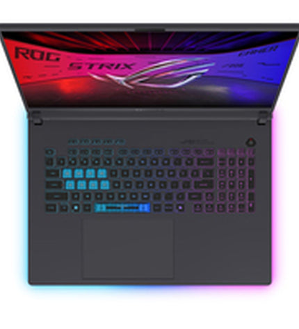 Asus 18-inch laptop with Intel Core i9, 32GB RAM, 1TB SSD, and RTX 5080 graphics, shown from the front.