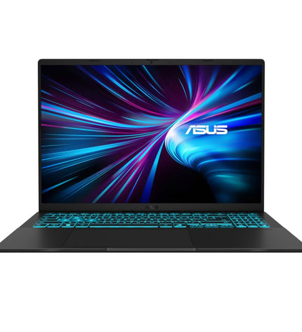 Asus 16-inch laptop with Nvidia GeForce RTX 4050, 16GB RAM, and 512GB SSD, shown open with a sleek black design.