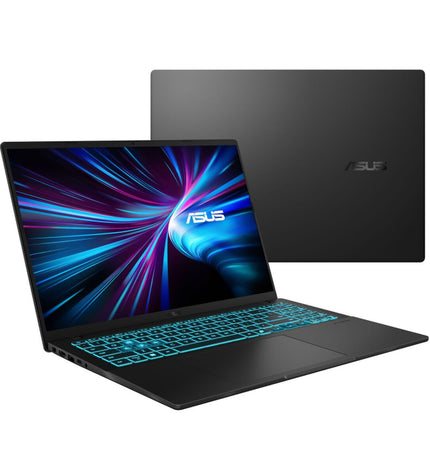 Asus 16-inch laptop with 16GB RAM, 512GB SSD, Nvidia GeForce RTX 4050 graphics, shown open with keyboard and screen visible.