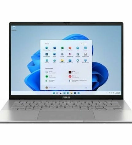 Asus VivoBook S14 laptop with 14-inch display, silver finish, QWERTY keyboard, 16GB RAM, 1TB SSD, featuring Intel Core Ultra 5 processor