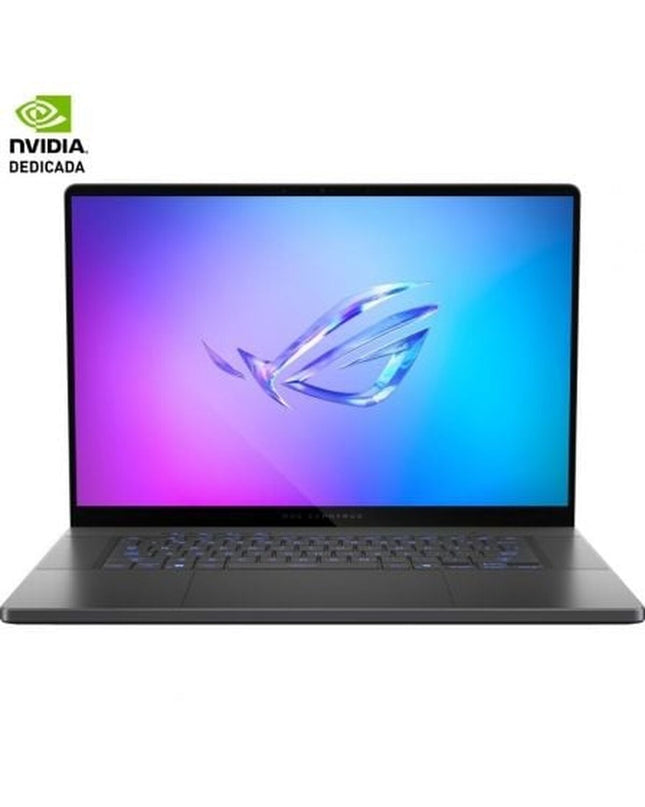 Asus laptop with 16-inch display, 32GB RAM, 1TB SSD, GeForce RTX 5060 graphics, QWERTY Spanish keyboard, model 90NR0M21-M00030