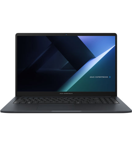 Asus ExpertBook B1 laptop with 15-inch display, Intel Core i3, 16GB RAM, and 512GB SSD shown from a side angle.