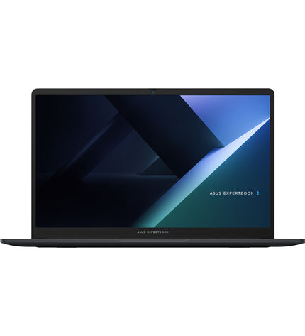Asus ExpertBook B1 15-inch laptop with Intel Core i3, 16GB RAM, and 512GB SSD, open showing keyboard and screen.