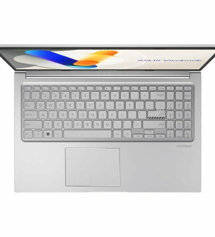 Asus laptop with 16GB RAM and 512GB SSD, AZERTY keyboard, shown from a side angle with a sleek design.