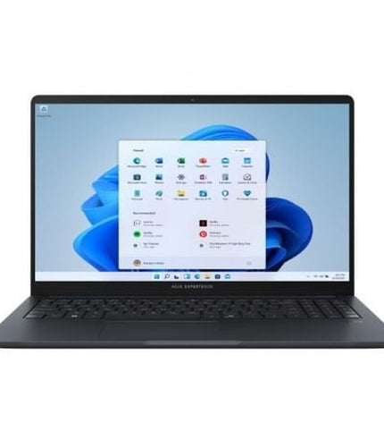 Asus 15.6-inch laptop with 16GB RAM, 512GB SSD, Intel Core Ultra 7 150U, QWERTY keyboard, Spanish layout.