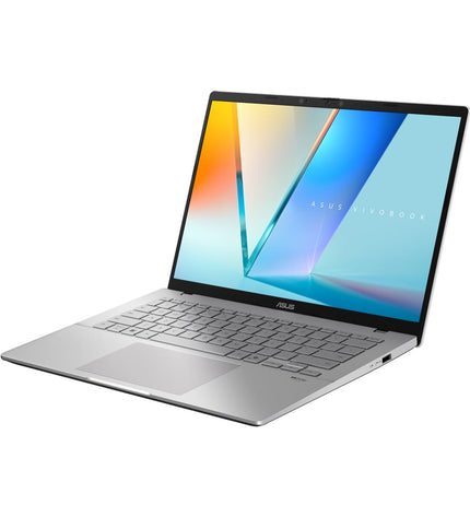 Asus 14-inch ultrabook monitor with Intel Core Ultra 7, 16GB RAM, 1TB SSD, QWERTY Spanish keyboard, sleek design.