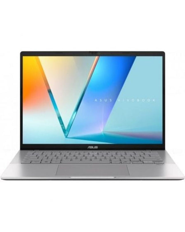 Asus 14-inch laptop with Intel Core Ultra 7, 16GB RAM, 512GB SSD, QWERTY Spanish keyboard, sleek design.