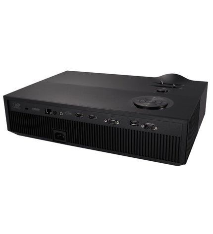 Asus H1 LED projector displaying Full HD 1920x1080 image with 3000 lumens for home theater and electronic entertainment.