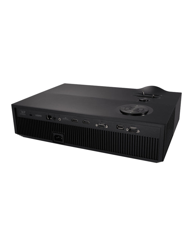 Asus H1 LED projector displaying Full HD 1920x1080 image with 3000 lumens for home theater and electronic entertainment.